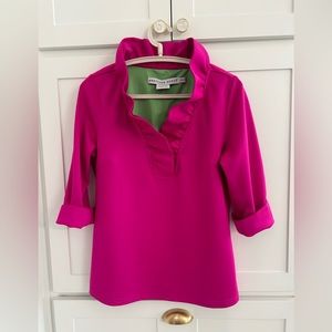 Gretchen Scott 3/4 sleeve ruff neck shirt